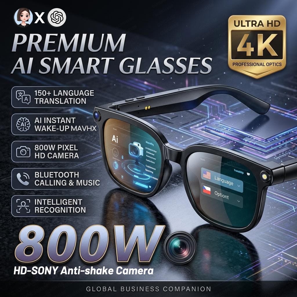 Photography Unit - 2026 4K 8MP Smart Glasses Heren