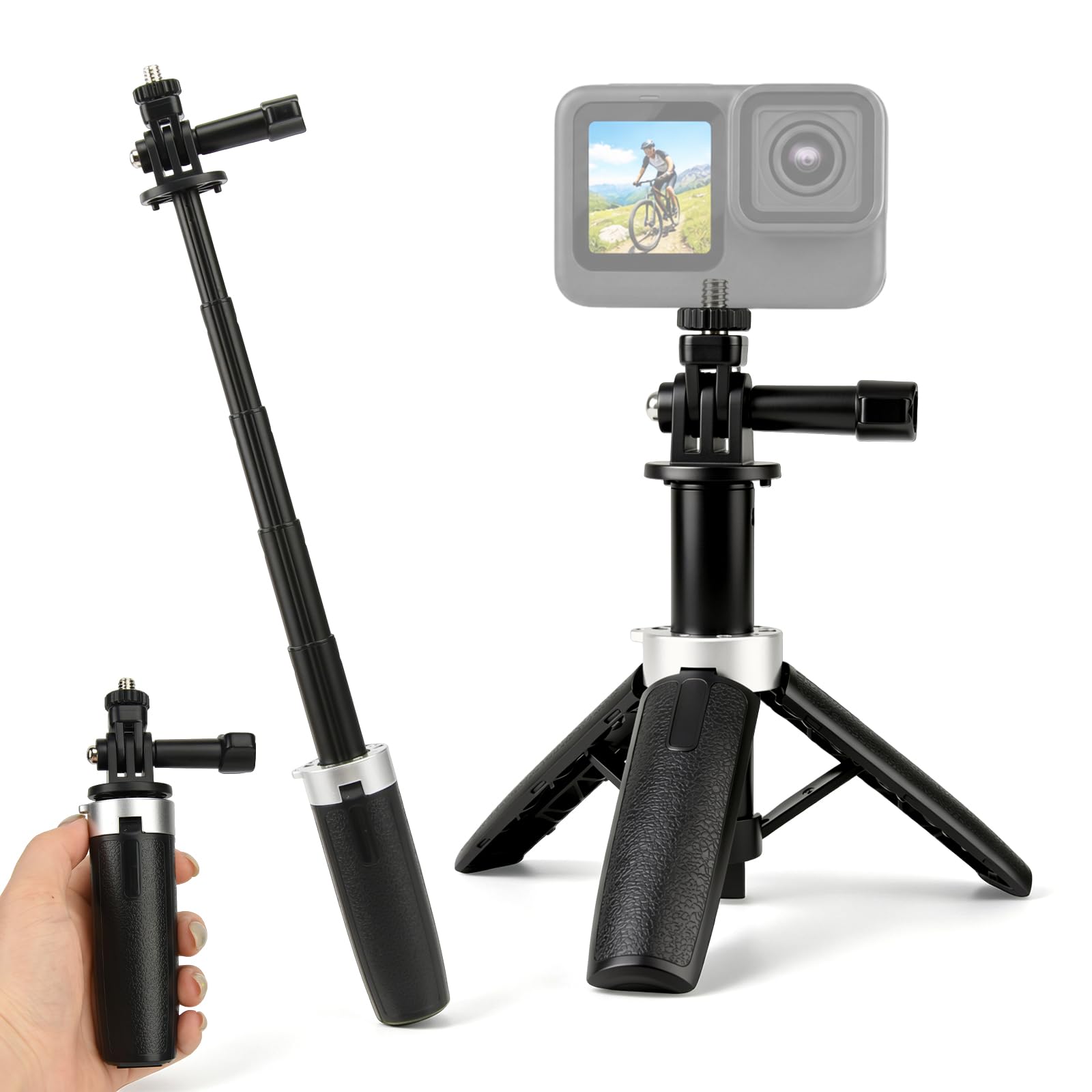 Gopro Action Camera Hero 12 Black - Klein, uitschuifbaar statief, opvouwbaar statief, draagbaar
