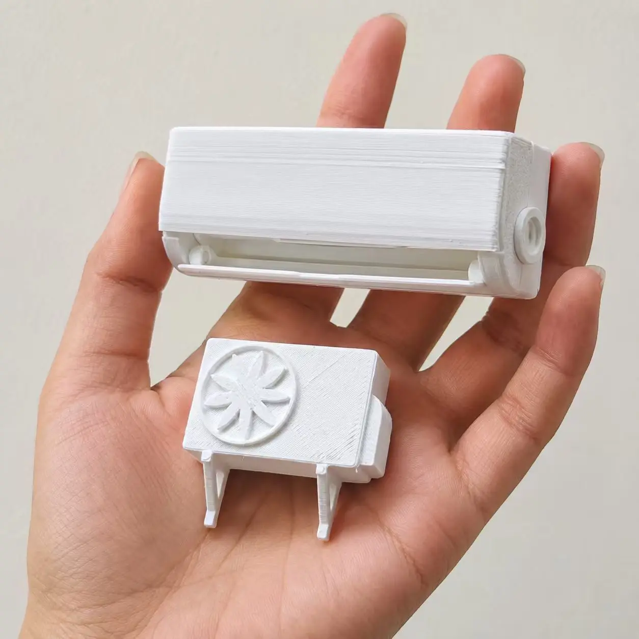 Photography Unit - 2-delige/1-set 3D-geprinte mini-split airconditioning unit, accessoire
