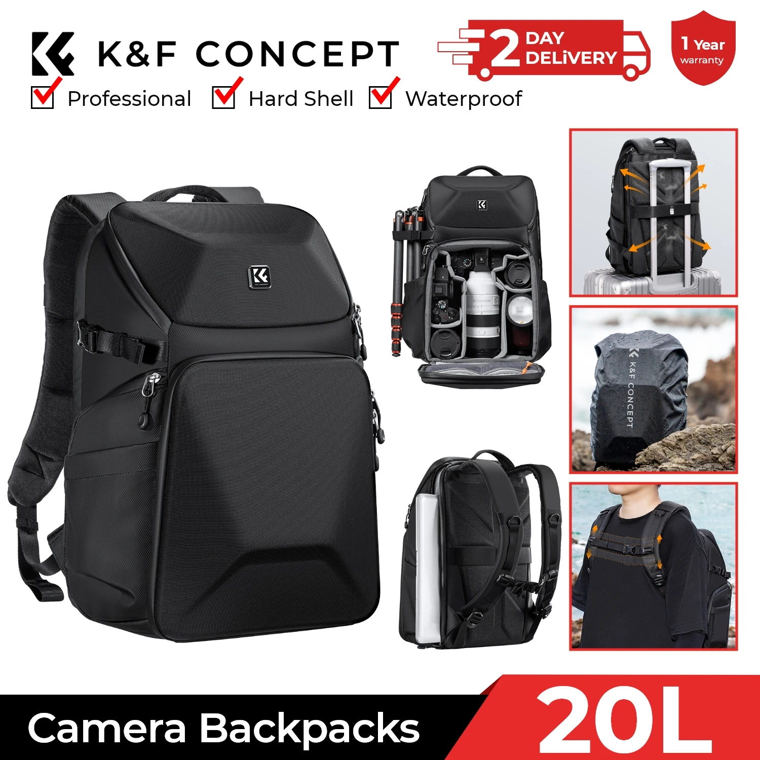 K&F CONCEPT 20L cameratas wate - Camera Bag Waterproof recensie en prijs