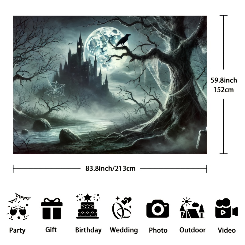 Ghost Castle Halloween-achterg - Photography Dark Cloth recensie en prijs