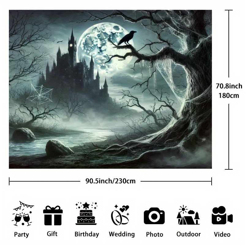 Ghost Castle Halloween-achterg - Photography Dark Cloth recensie en prijs