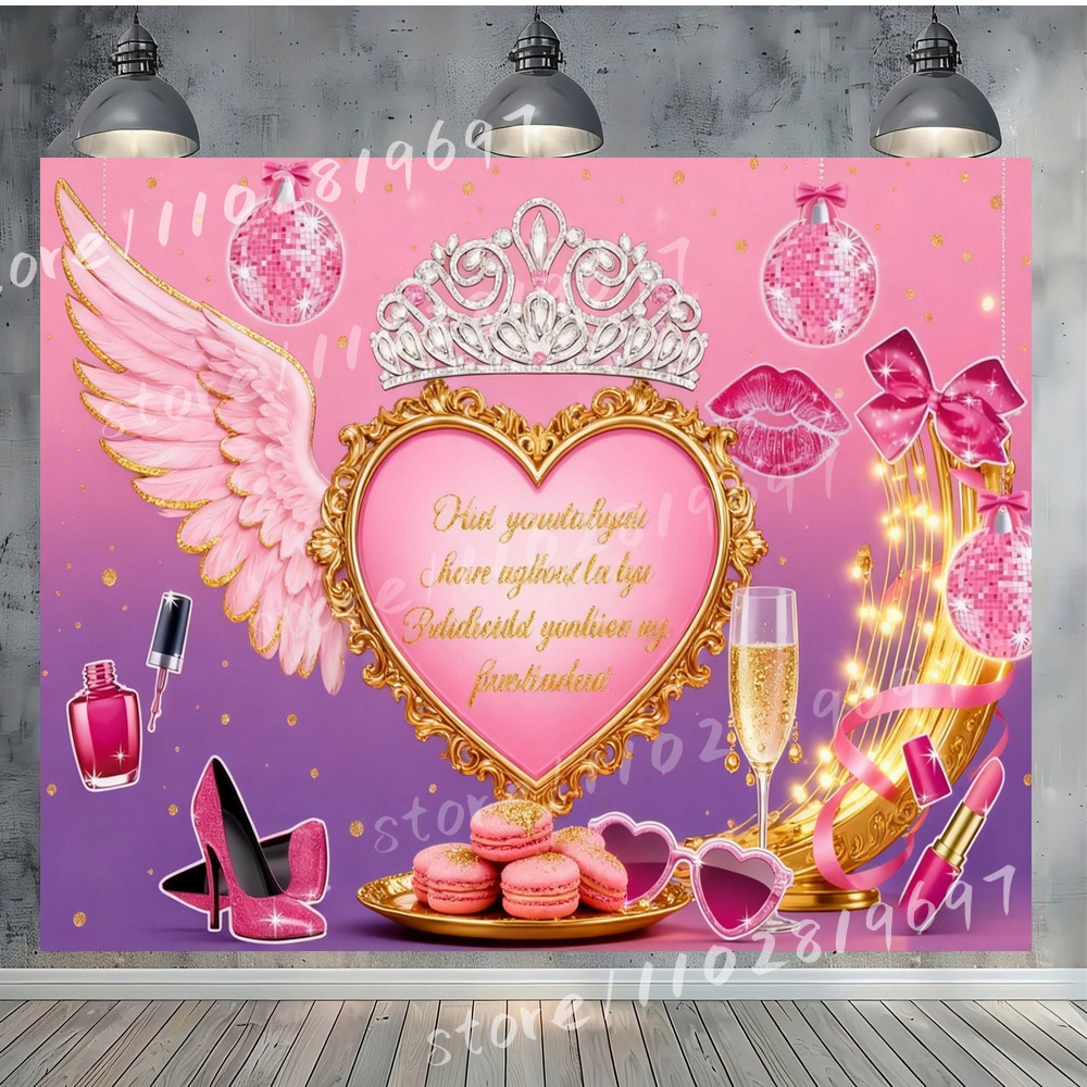 Kroon Roze Discobal Verjaardag - Photography Backdrop Muslin recensie en prijs