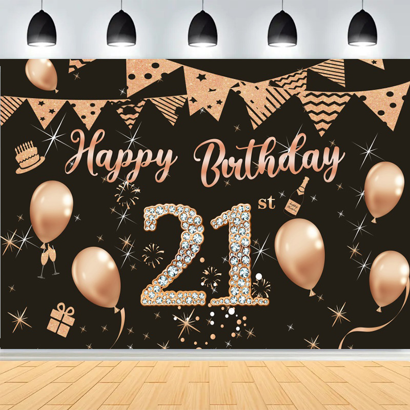 Rose Gold Happy 21e Verjaardag - Photography Backdrop Muslin recensie en prijs