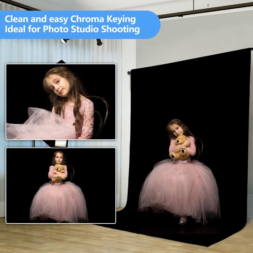 Zwarte achtergrond voor fotogr - Photography Backdrop Muslin recensie en prijs